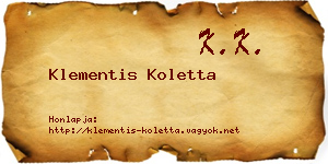 Klementis Koletta névjegykártya